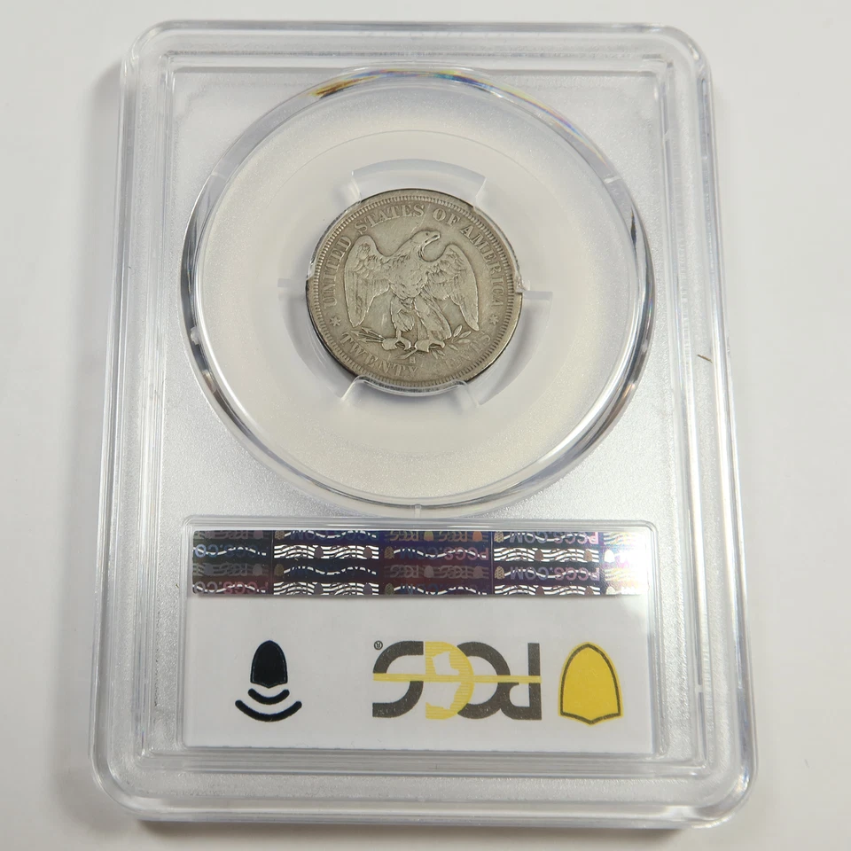 1875 S PCGS F15 - Silver Seated Twenty Cent Piece 20C US Coin #52071A - Image 2 of 2