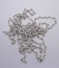 6 FEET FAUX WHITE PEARL BEADED CHAIN 4MM  LOTC6