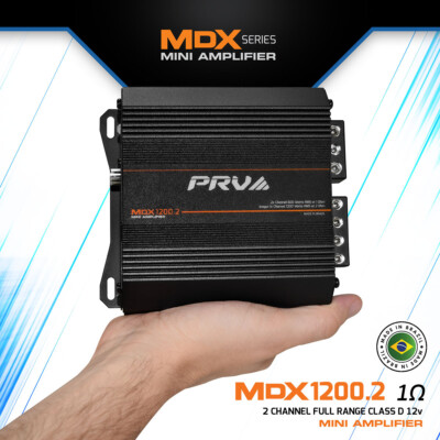 PRV MDX1200.2 1 Ohm Mini 2 Channel 2x 600 Watts Amp Compact Car