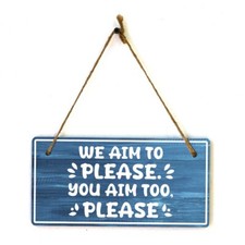 Signs ByLITA Funny Bathroom Signage 5x10 Hanging Plus Wall or Door Sign