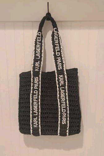 Karl Lagerfeld ANTIBES STRAW TOTE. Beach Bag Summer Vacation Shoulder Bag NWT - Picture 6 of 9
