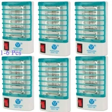 1-6Pcs LED Electric Mosquito Fly Bug Insect Trap Zapper Killer Night Lamp Light