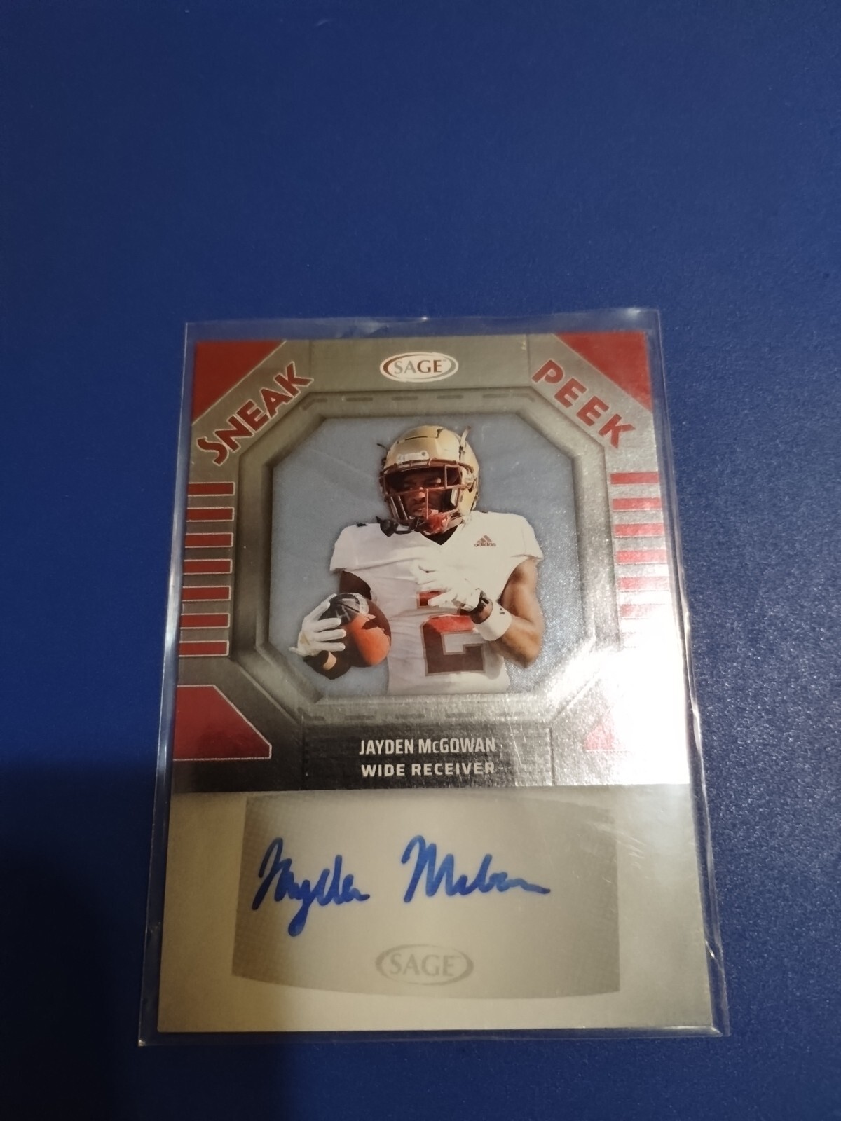 2025 Sage Low Series Jayden McGowan Auto Preview SPA-JM NCAA Football Card