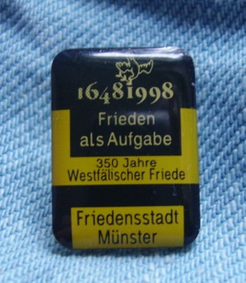 Pin Münster Friedensstadt 350 Jahre Westfälischer Friede 1648 - 1998 NRW Germany