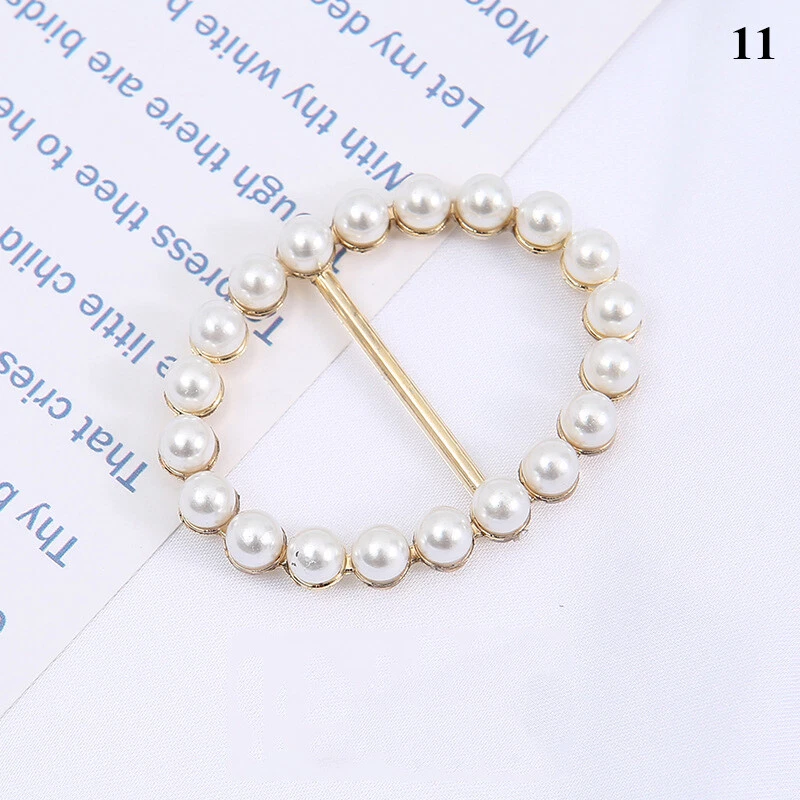 Pearl Rhinestone Buckle Corner Knot Buckle Ring Waist Buckle Light Luxury ^ - Image 2 of 4