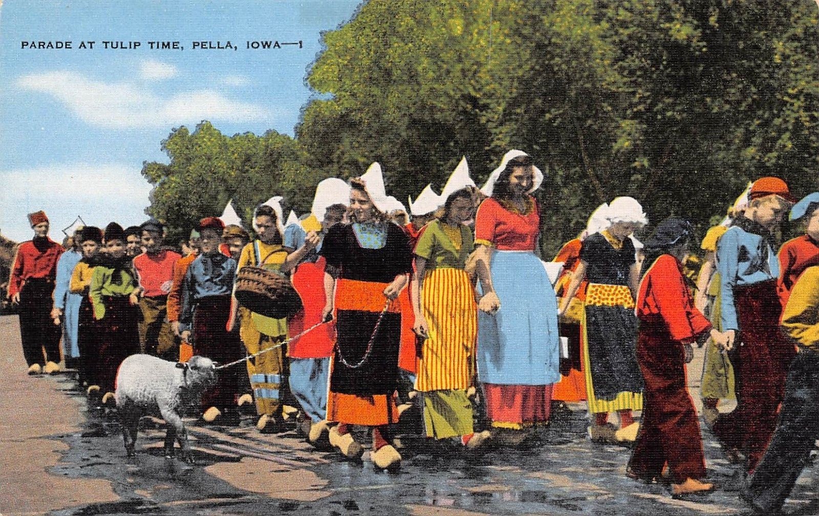 Pella Iowa IA Parade at Tulip Time Linen postcard eBay