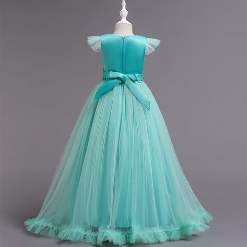 Elegant Flower Girls Wedding Bridesmaid Prom Gown Kids Princess Party Maxi Dress - Picture 61 of 133