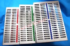 GERMAN 3 Dental Sterilization Cassette Rack Tray Box For 20 Surgical Instruments