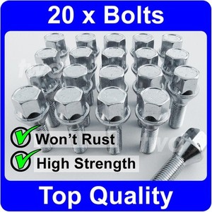 20 x ALLOY WHEEL BOLTS FOR BMW 3-SERIES E21 E30 E36 E46 E90 (M12x1.5 ...