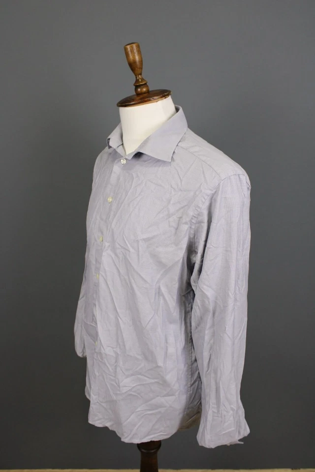 Eton Slim Fit Blue Luxury Long Sleeve Button Down Dress Shirt Size 43 / 17 / XL - Image 4 of 4