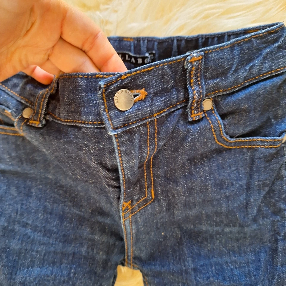 Billabong Jeans Boys Girls 8 Unisex Slight Stretch Slim Skinny Blue Denim — 第 3/4 张图片