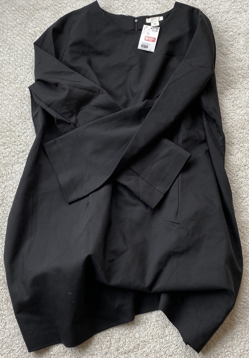 H&M Dress Womens Long Sleeve Black A Line Dress Short XXL NWT
