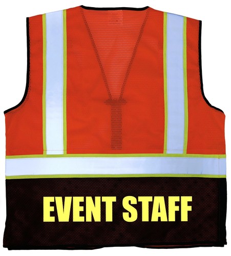 Event Staff Survivor Safet Vest with Reflective Logos and a Jumbo Back Pocket. - Picture 20 of 39