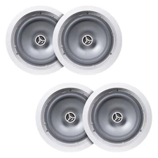 4X 6.5" Indoor/Outdoor In Ceiling Speakers 150W for High Humidity Moisture Areas