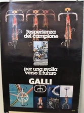 ~ Rare Original 80's GALLI Components Cycling Poster  X Large 27" x 38" ~
