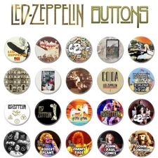 Led Zeppelin Buttons / Pins - Set-Of-20, Discography, Members, and More! ZOSO...