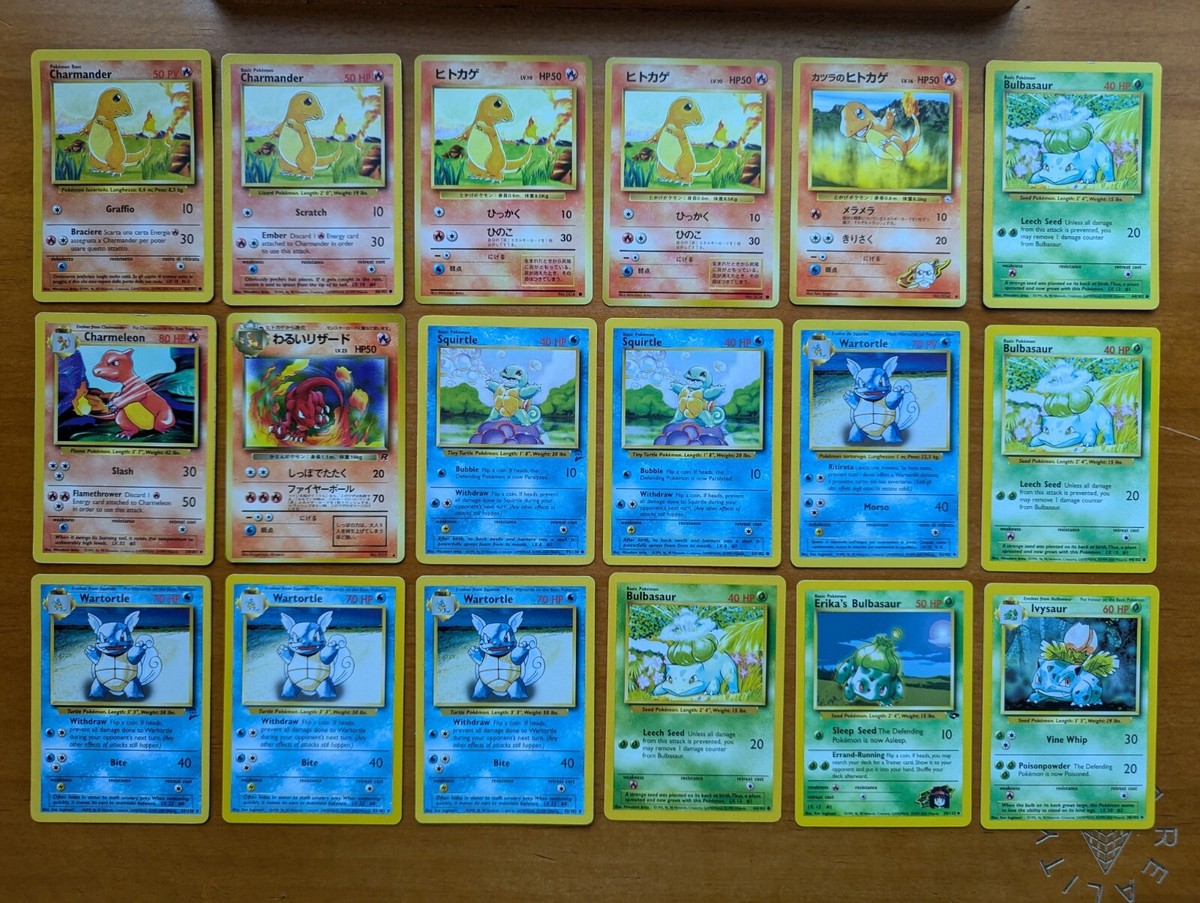 Lot of 18 Gen 1 Starter Set Japanese/English Pokemon Cards | eBay