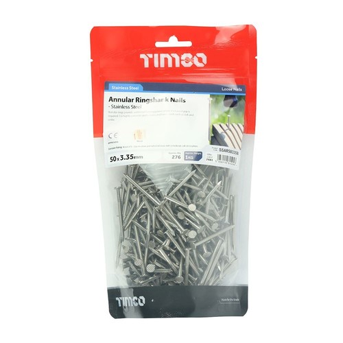 Timco - Ringnagels - RVS (50 x 3.35 mm) - Afbeelding 2 van 2