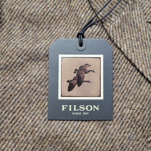 Filson Decatur Island Wool Jacket Men XL Natural Brown Button Front Wicking Warm - Picture 10 of 11