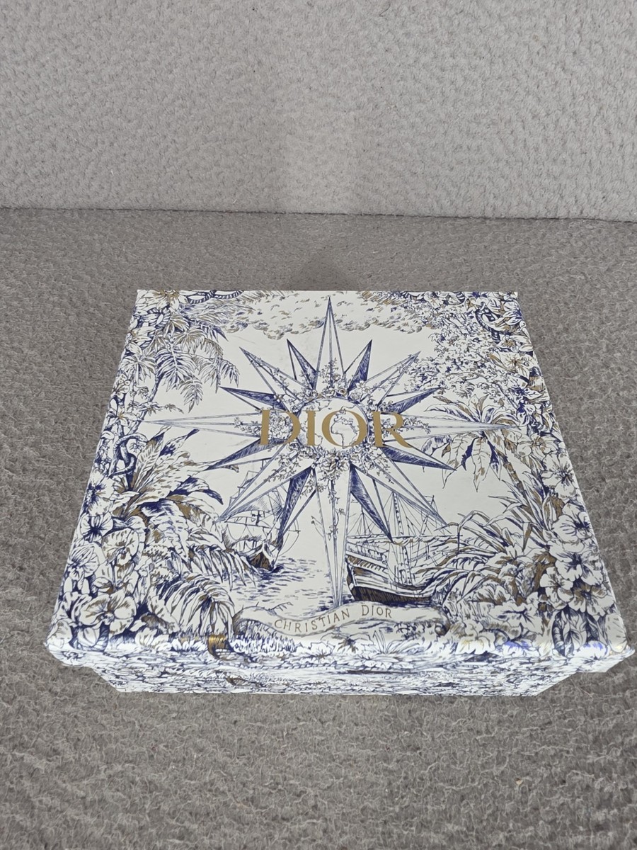 Christian Dior Empty Gift Box 6.75x6x3.5 With Lid And Tissue Blue