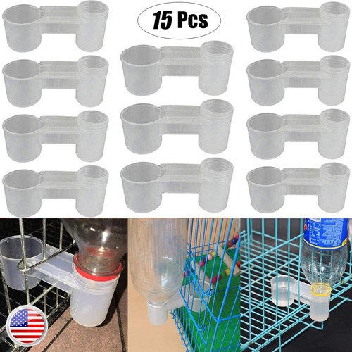 15pcs Pet Bird Feeder Drinker Cup Water Bottle Chicken Poultry Dove Pigeon Quail - Picture 11 of 11