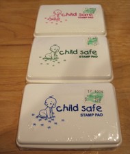 Child Safe Washable Stamp Pad 5 pads - 1 regular pad Black total of 6 stamp pads