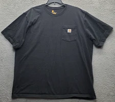 Carhartt T-Shirt Mens 2XL Black Original Fit Chest Pocket Crew Neck Pullover