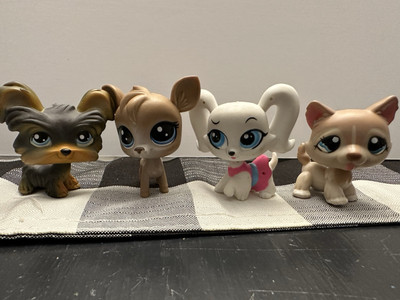 LOT SCRAPPER DEER Littlest Pet Shop - Hasbro LPS Maltese Husky Yorkie
