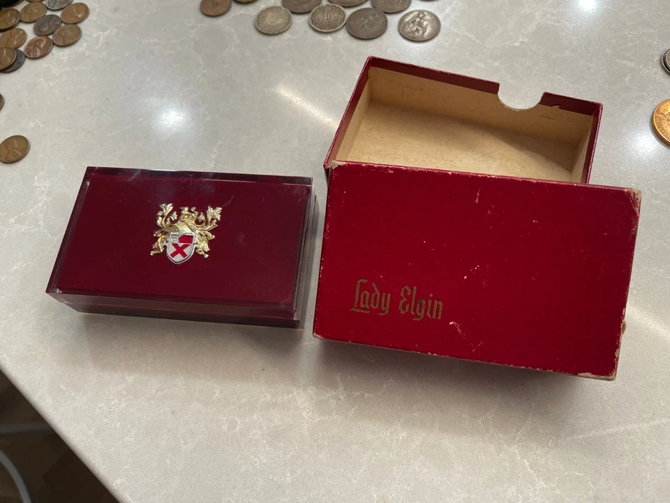 Reloj Pulsera Damas Vintage Lady Elgin Oro Blanco 14k con 8 Diamantes, Correa con Cordón Foto 3 de 3