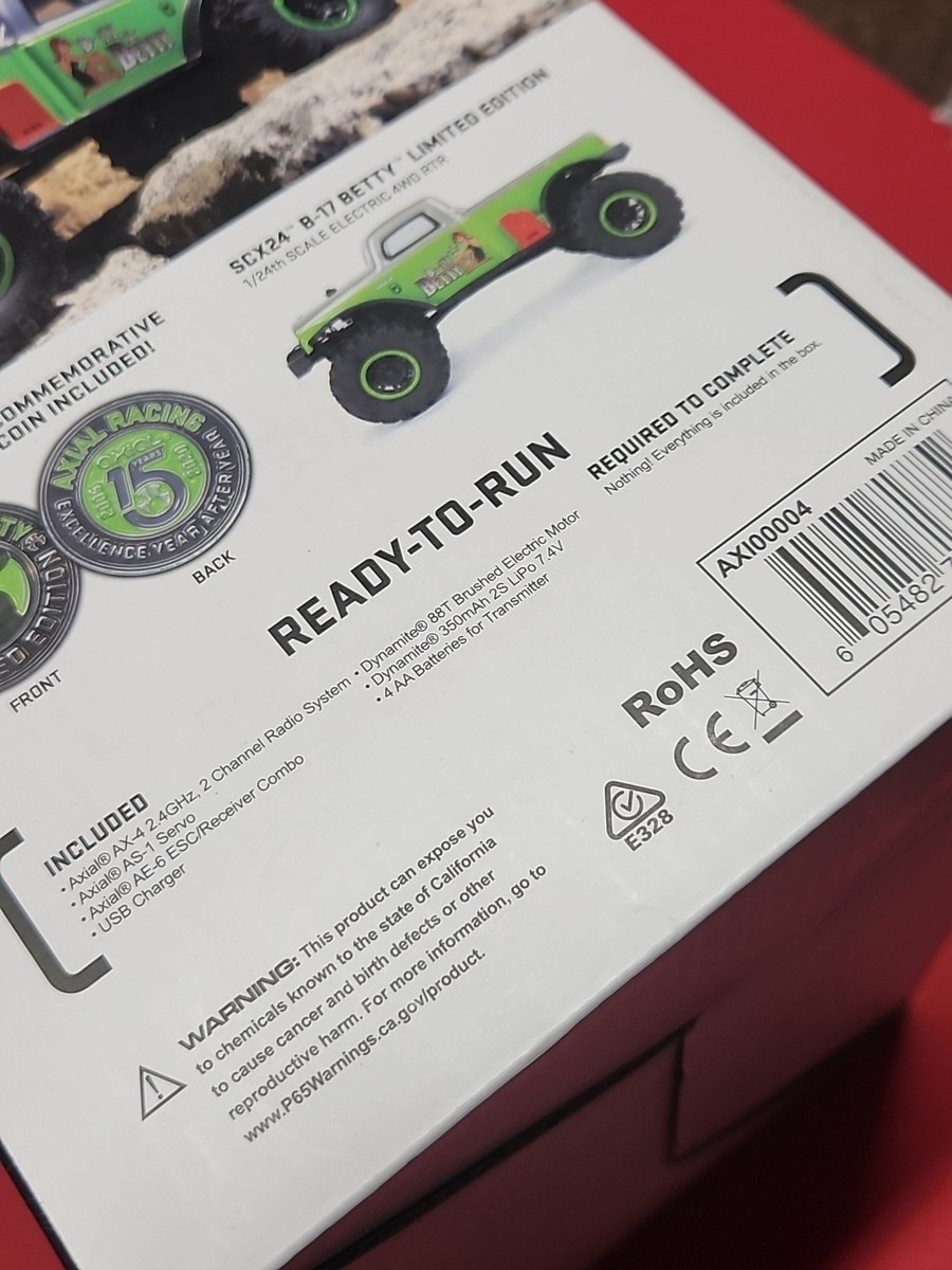 NEW Axial 1/24 SCX24 B-17 Betty Limited Edition 4WD RTR Green Only