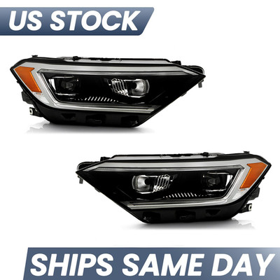 LED Headlight For 2019-2023 Volkswagen Jetta Projector 8 Pin Left+Right Pair