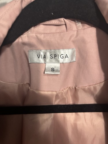 Women's Via Spiga Waterproof belted Pleated Pink Trench Coat Size XS - Picture 3 of 3