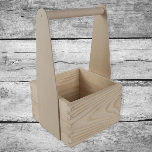 Pequeña cesta de madera carrito caja de herramientas artesanales para niños para decorar manchas de pintura hágalo usted mismo - Imagen 7 de 7