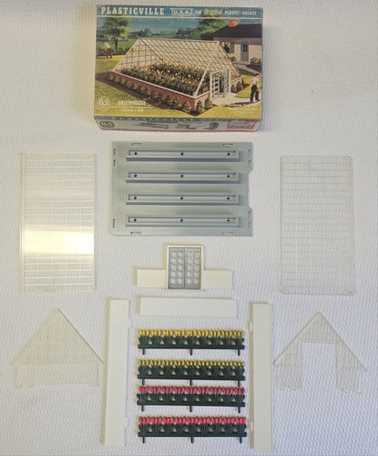 Invernadero vintage OS Guage Plasticville 1804-149 Bachmann lados blancos base gris | Zustand: Used