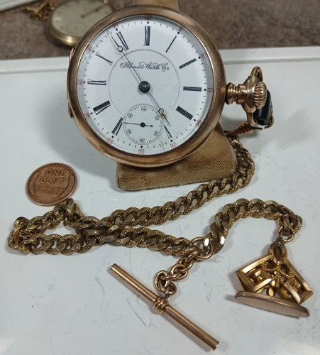 Working Antique 1903 Illinois Grade 69 18s Gold Filled Pocket Watch With Chain