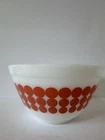 Vintage Pyrex Orange Pink Polka Dot Mixing Nesting Bowl 401 Milk Glass 1.5 Pint
