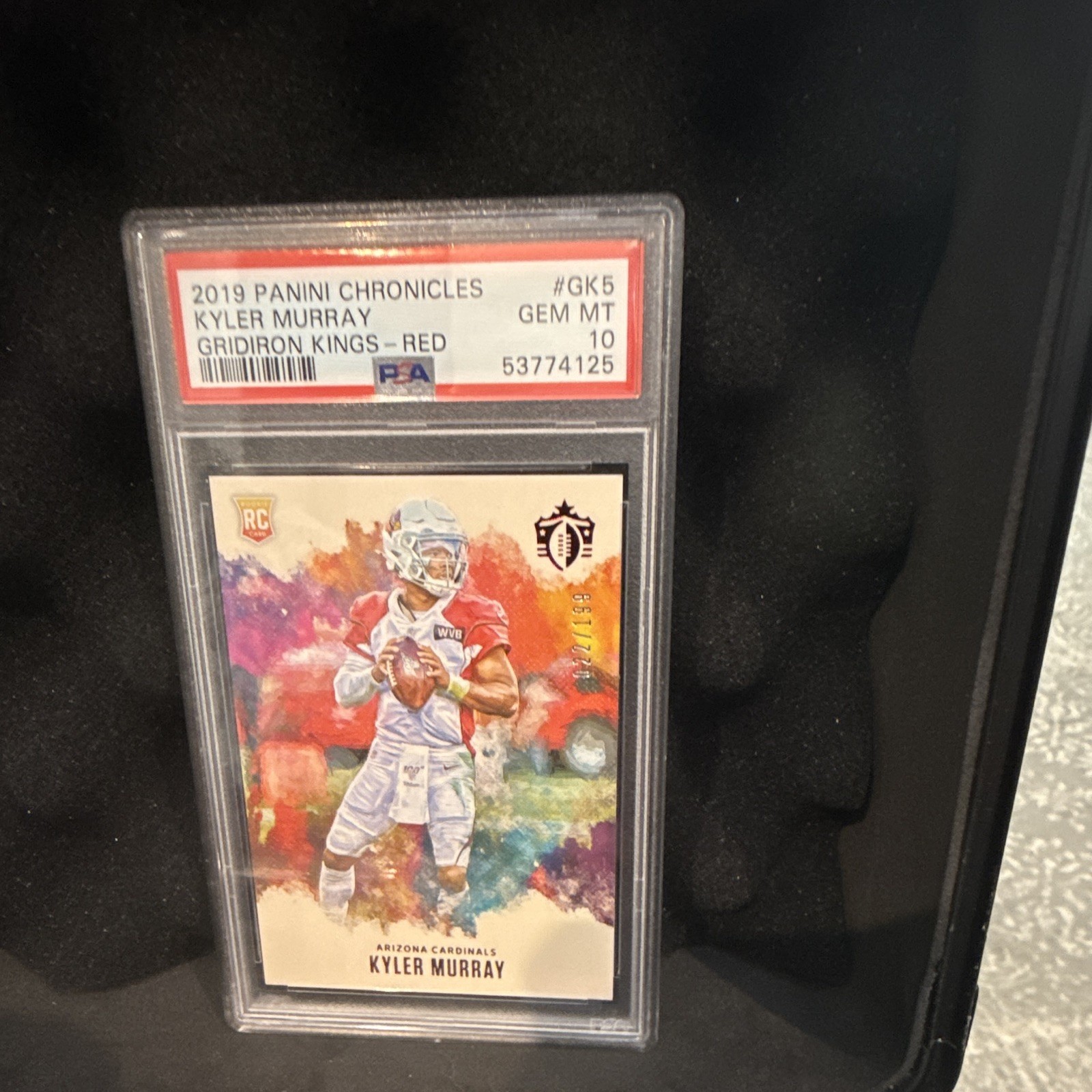 Panini 2019 Chronicles Gridiron Kings Kyler Murray GK5 Red /199 RC PSA 10