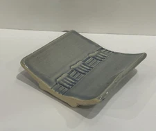 Spoon Rest, Chopstick Rest- Steve Gordon Pottery, Blue/Grey Handmade In Florida