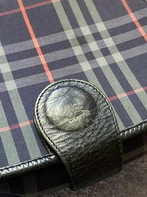 Burberry Vintage Nova Check Crossbody Bag Leather Trim Shoulder