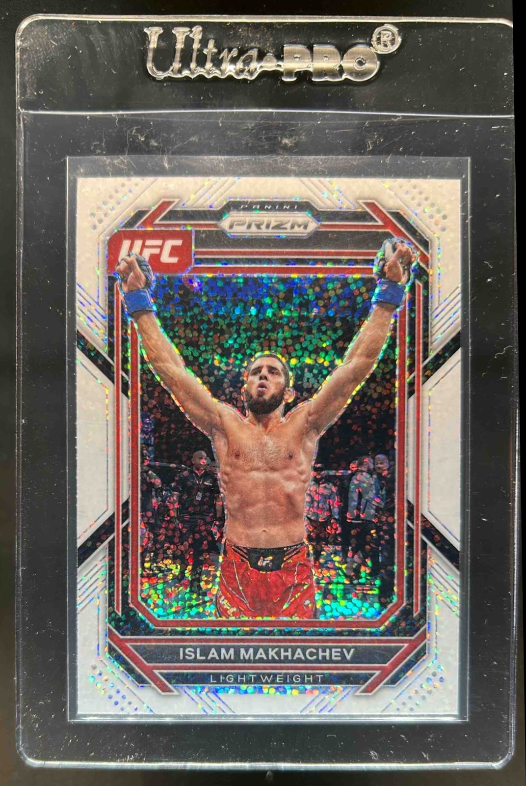2023 Prizm UFC Islam Makhachev White Sparkle SSP #177