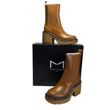 New Marc Fisher Womens Size 5 Brown Fredy Leather Boots Bootie NIB