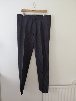 Vintage English Grey Morning Trousers Striped 36 Savile Row London Royal Ascot