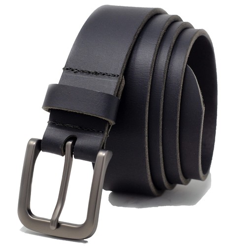 Made in England 34mm (1.25") Full Hide Leather Belt - Black Small