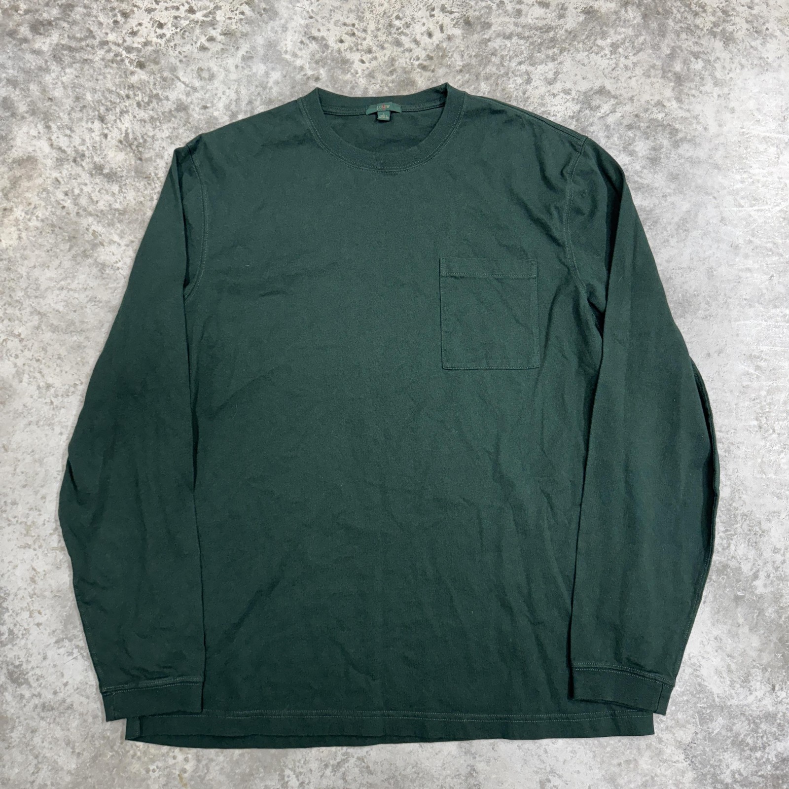 J.Crew Shirt Mens Large Green Long Sleeve Pocket Tee Oarsman outdoors preppy