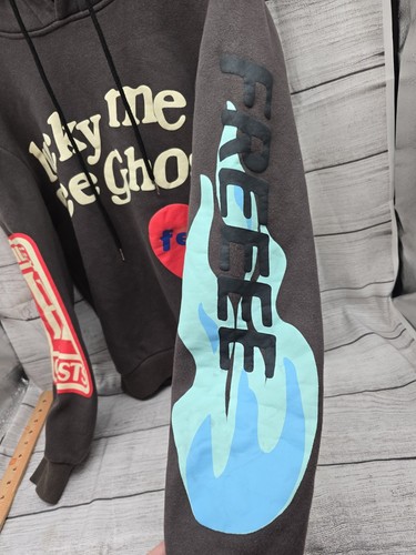 Felpa con cappuccio Kanye West Lucky Me I See Ghosts Soze Large GRIGIO Camp Flog Gnaw bambino Cudi - Foto 4 di 8