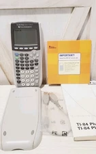TI-84 Plus Silver Ed- Grey Graphing Calculator w/cover, manual, CD - Tested