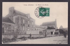 FRANCE, RPPC postcard, Peillac, Town Hall and Schools