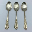 Wallace Rose Point Sterling Silver Teaspoons 6" Set 3 Piece