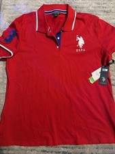 NEW US Polo Assn Polo Shirt Womens 2XL Red Bi...
