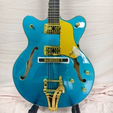 Custom Daphne Blue Electric guitar- Semi-Hollow Body Gold Hardware US Warehouse